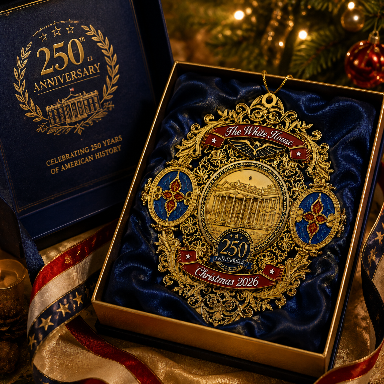 🔥Last 30pcs✨⏰ Limited anniversary edition✨49% OFF!🔥White House 250th Anniversary Christmas Commemorative Ornament