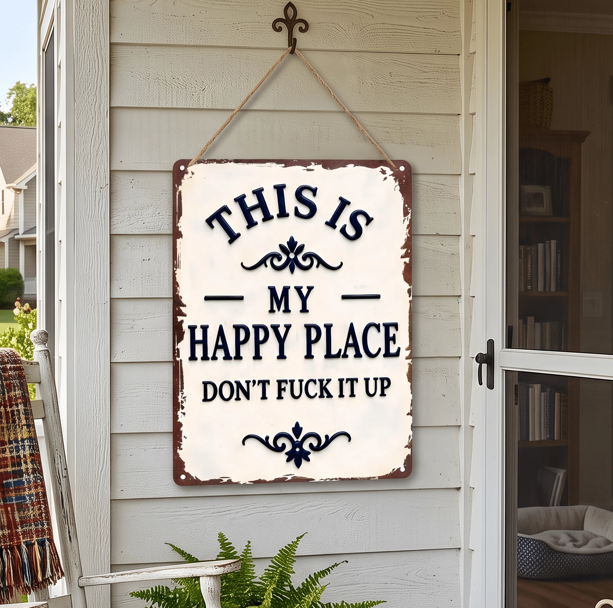 My Happy Place Don't Ruin The Fun Metal Sign – 8x12 Inch Rustic Aluminum Wall Decor - image 5