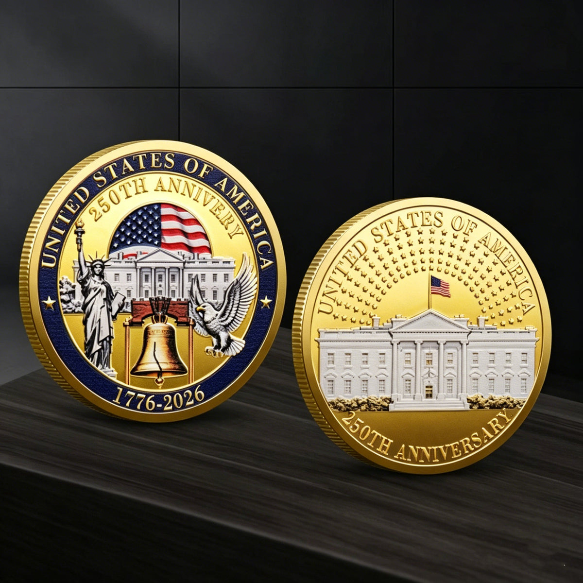 🎉🇺🇸 Limited Edition! 🔥🎁9PCS USA 250th Anniversary Commemorative Coin Gift Set - image 11