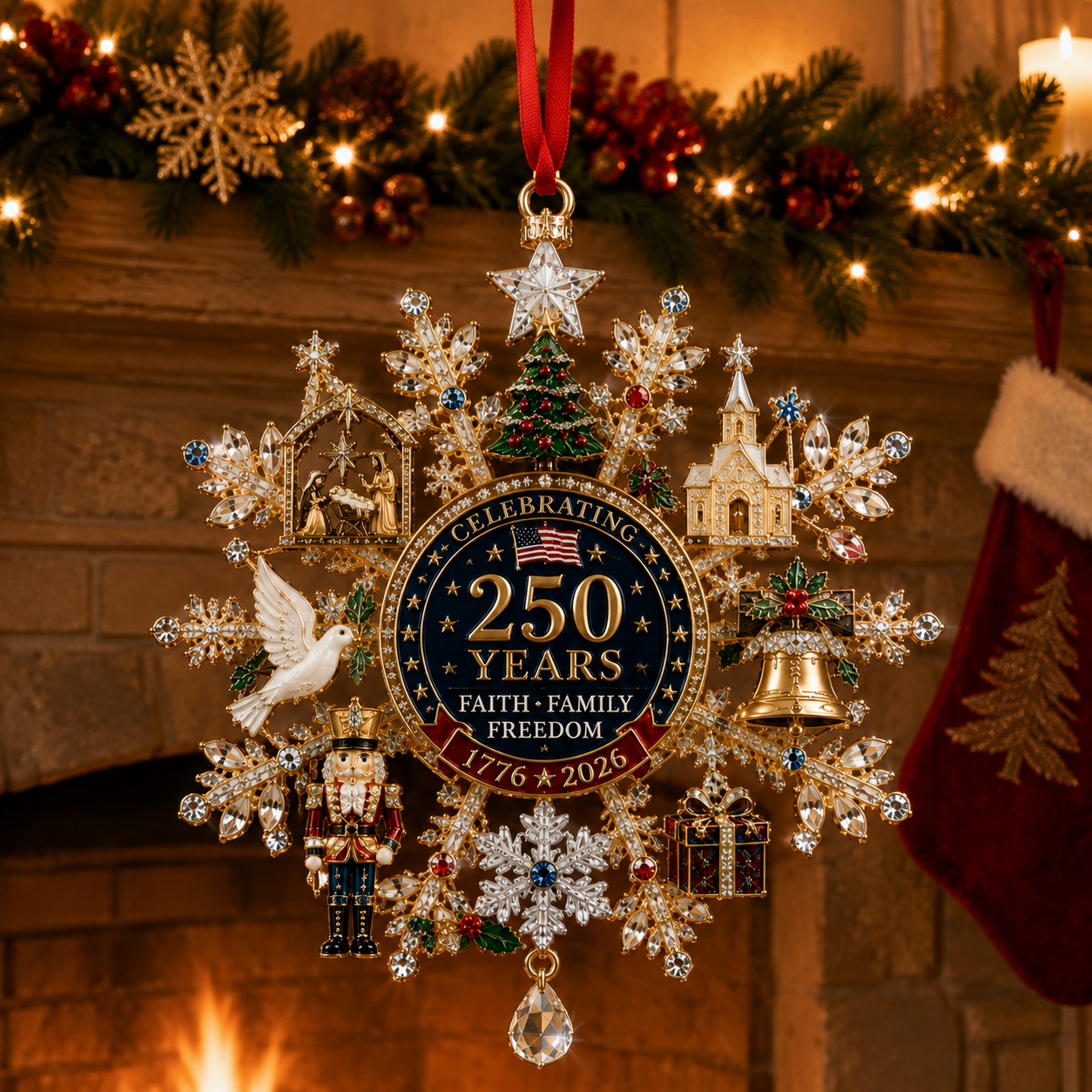 🔥Last 60 pcs✨⏰ Limited anniversary edition✨49% OFF!🔥Sparkling Christmas commemorative snowflake ornaments