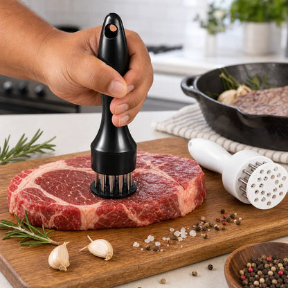 Stainless Steel Meat Tenderizer Tool – Multi-Needle Tenderizer for Fast Marinating & Juicier Meat - image 1