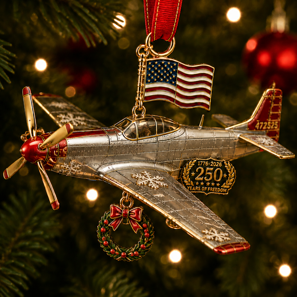 🔥Last 30pcs✨⏰ Limited anniversary edition✨49% OFF!🔥250th Anniversary Airplane-Shaped Christmas Ornament