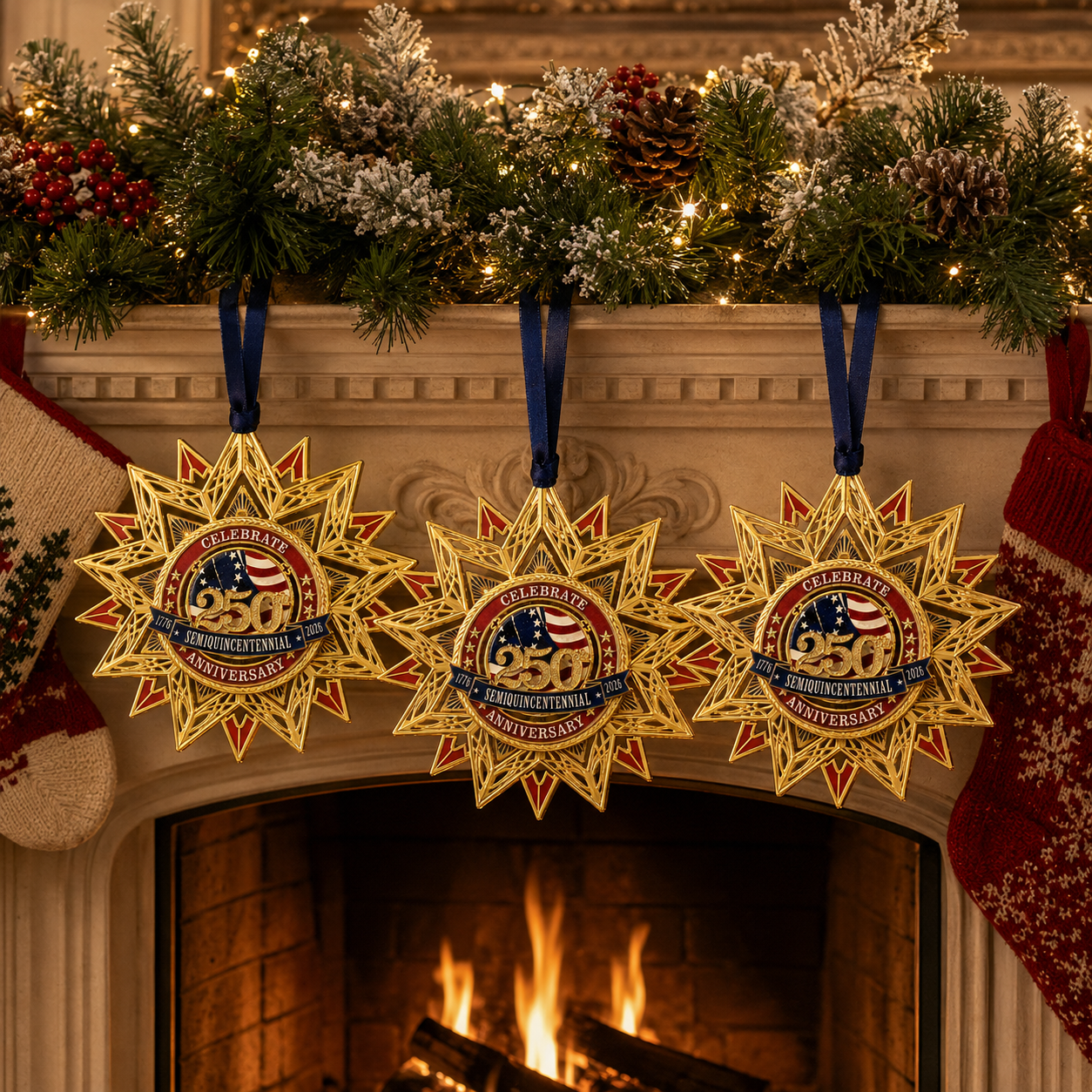 ✨250th Anniversary Commemorative Medal Christmas Tree Ornament