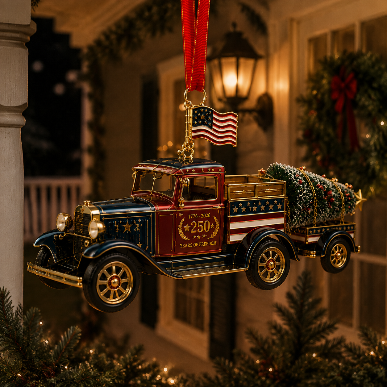 🔥Last 30pcs✨⏰ Limited anniversary edition✨49% OFF!🔥Patriotic Christmas Truck Ornament