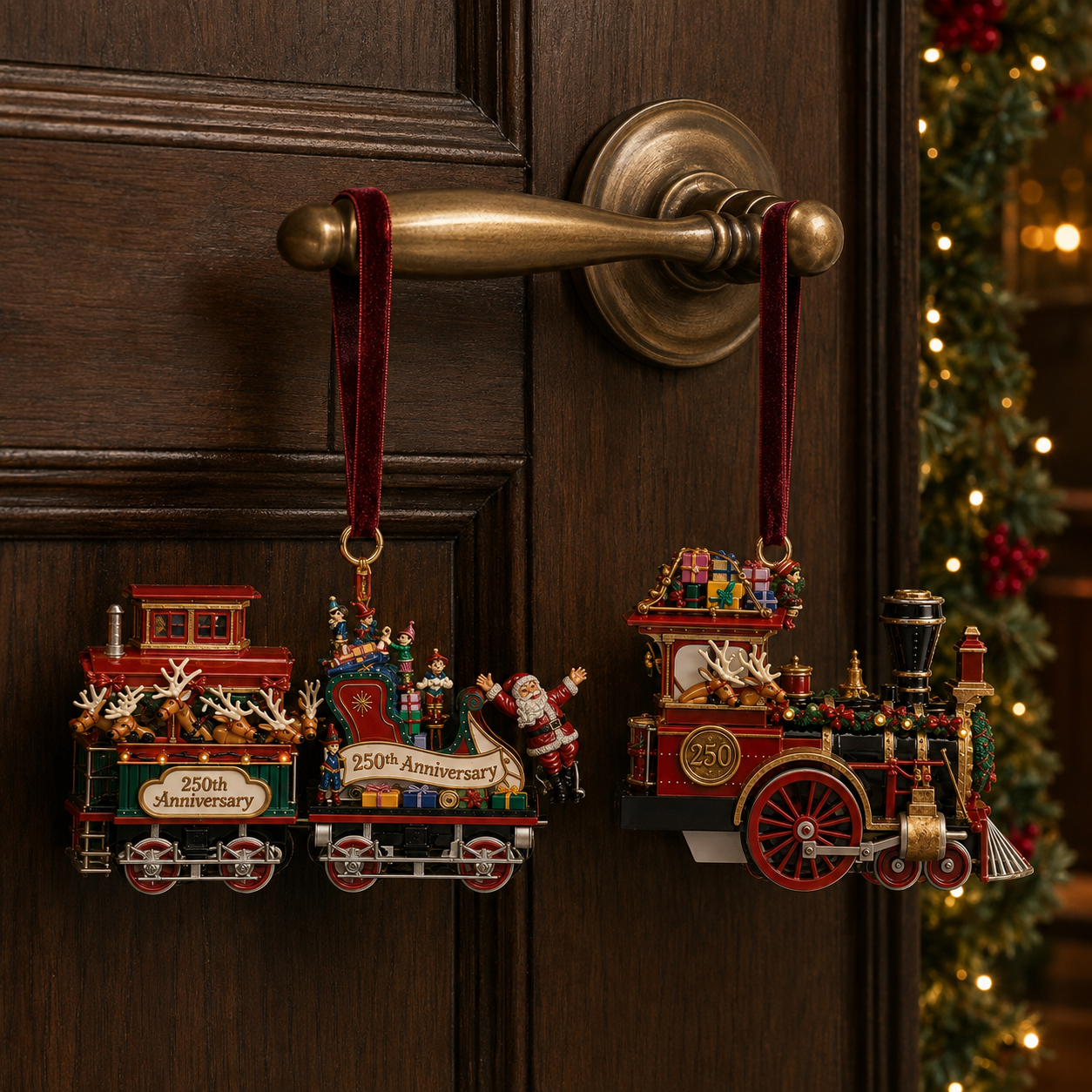✨Vintage-style steam train Christmas tree ornament