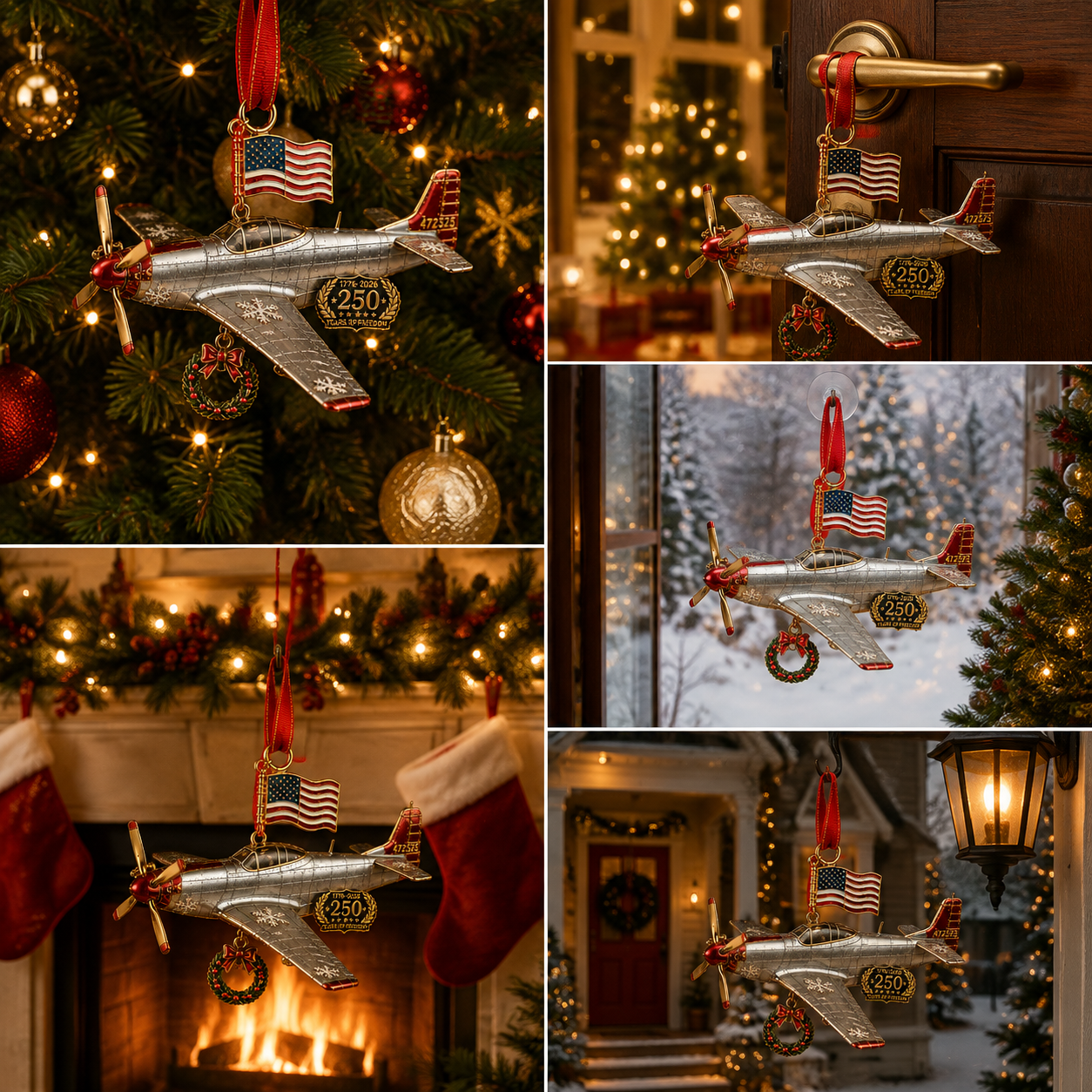 🔥Last 30pcs✨⏰ Limited anniversary edition✨49% OFF!🔥250th Anniversary Airplane-Shaped Christmas Ornament