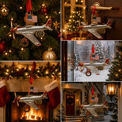 🔥Last 30pcs✨⏰ Limited anniversary edition✨49% OFF!🔥250th Anniversary Airplane-Shaped Christmas Ornament
