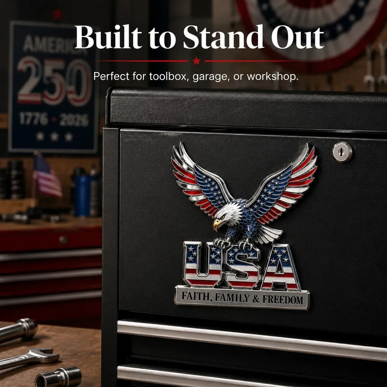 ★USA Faith, Family & Freedom★ Metal Emblem