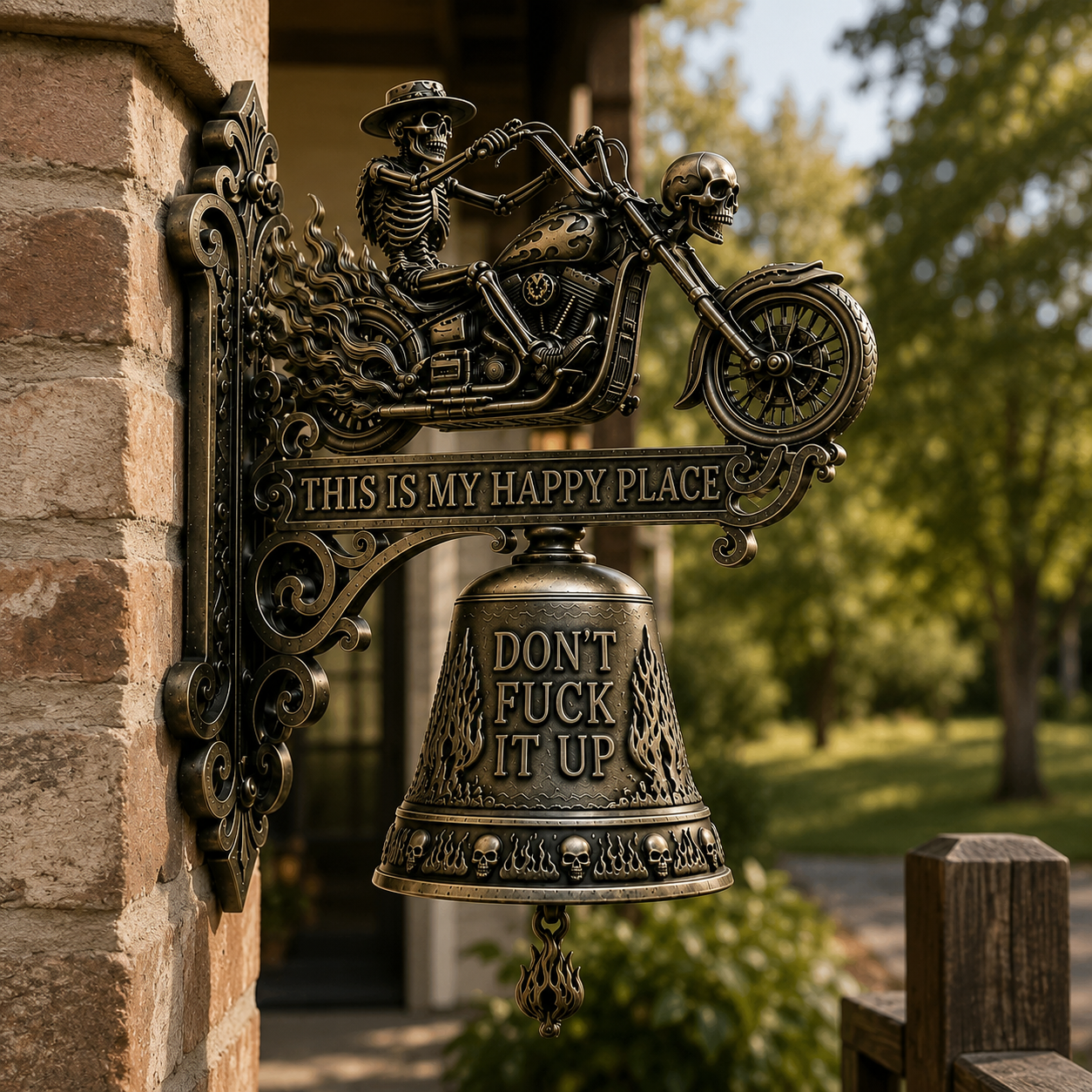 💀 Skeleton Biker Bell – Ride Hard. Live Free. Ring Loud.