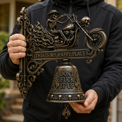 💀 Skeleton Biker Bell – Ride Hard. Live Free. Ring Loud.