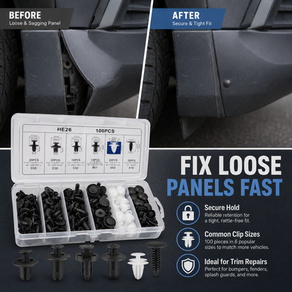 🔥 Hot Sale | 100PCS Bumper Retainer Clips Car Body Trim Clips Set