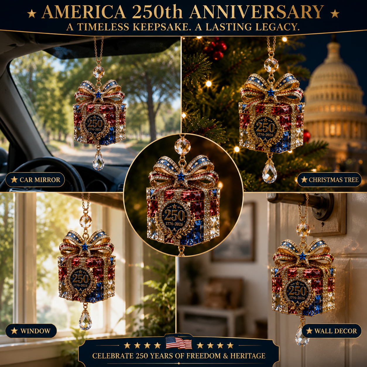 ✨ Limited anniversary edition✨⏰49% OFF!🔥America 250th Anniversary Ornament Gift Box Edition