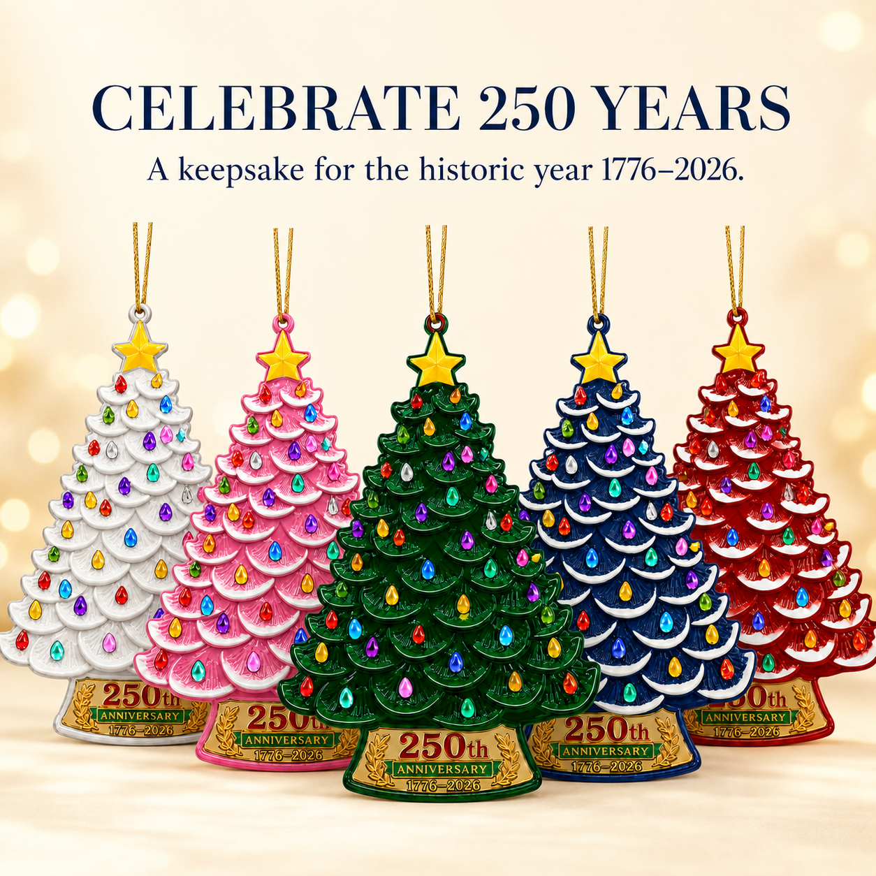 🔥🔥🔥2026 America 250th Anniversary Nostalgic Christmas Tree Ornament