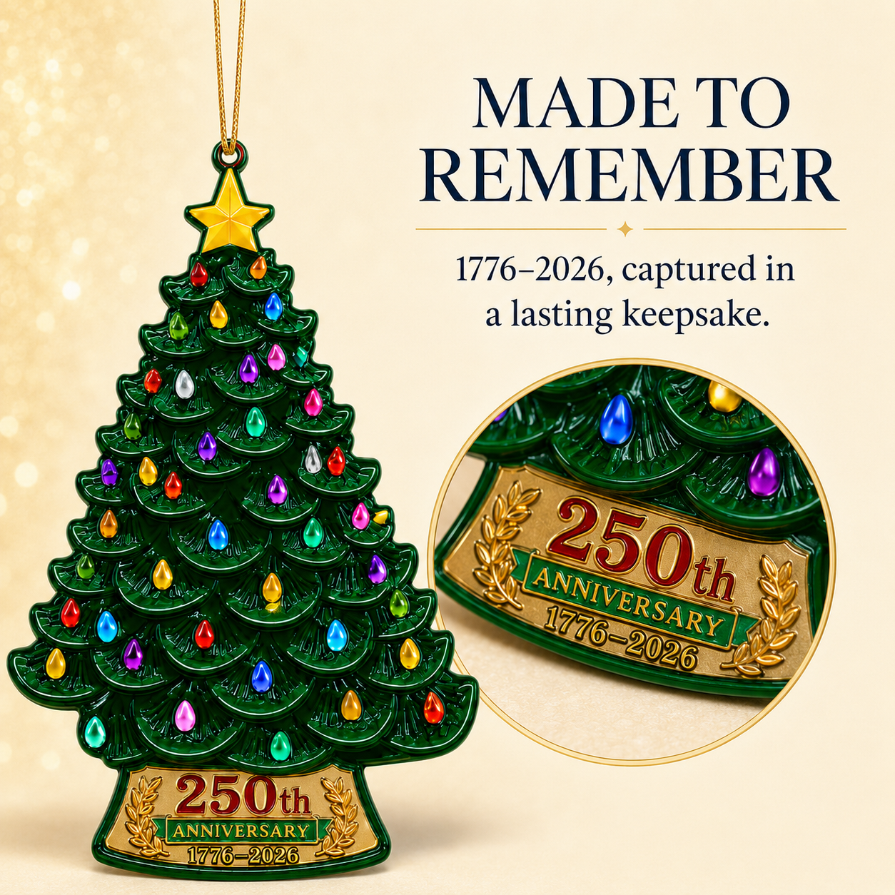 🔥🔥🔥2026 America 250th Anniversary Nostalgic Christmas Tree Ornament