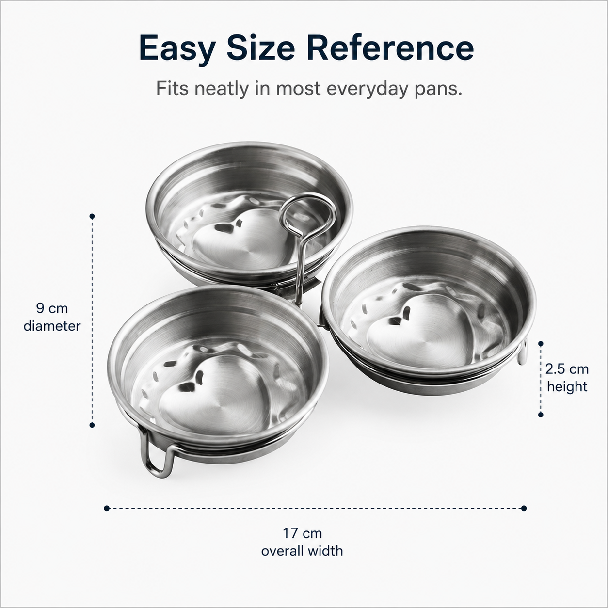 🍳 3-Cup Stainless Steel Egg Poacher – Egg Steamer Set - image 8