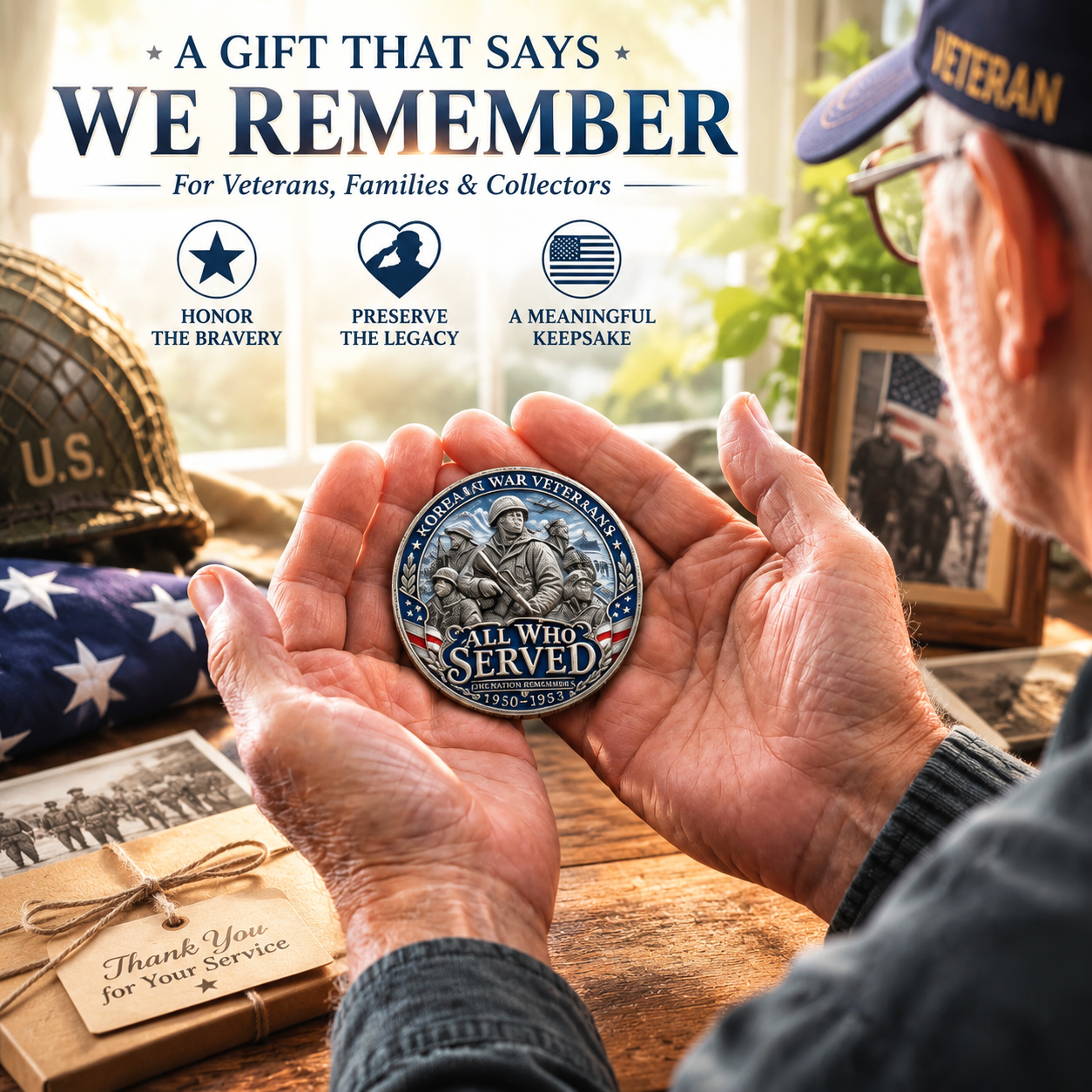 Korean War "Never Be Forgotten" Commemorative Challenge Coin