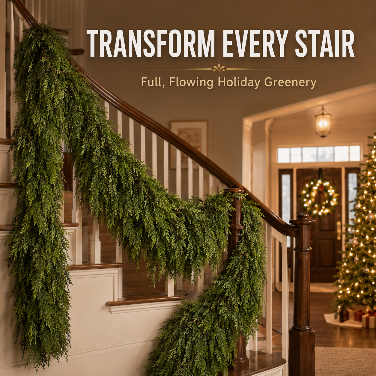 🎄 2-Pack Real-Touch Cedar Garland – Lush Christmas Greenery - image 5