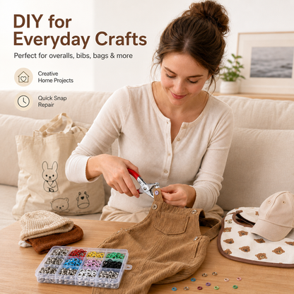 Colored Claw Snap Button Kit | Metal Buckles with Manual Snap Pliers