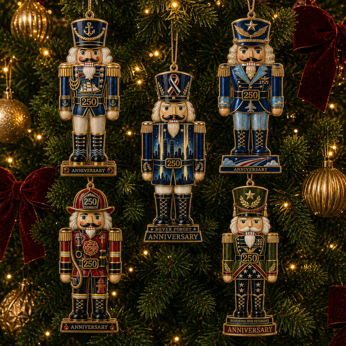 🔥2026 Limited Edition 🔥🎄🇺🇸✨ 250th Anniversary Hero Tribute Nutcracker Ornaments