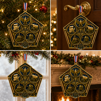❤️🔥Last 30pcs🔥🔥 Limited Edition 🔥 2026 America 250th Anniversary Heritage Journey Christmas Ornament 🇺🇸🎄✨
