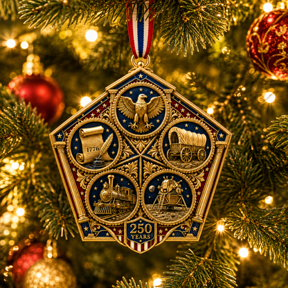 ❤️🔥Last 30pcs🔥🔥 Limited Edition 🔥 2026 America 250th Anniversary Heritage Journey Christmas Ornament 🇺🇸🎄✨
