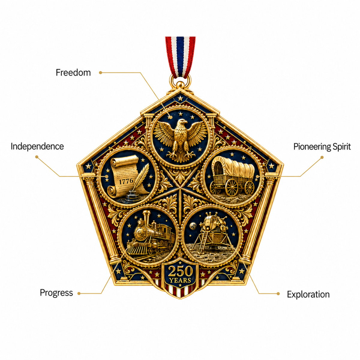 ❤️🔥Last 30pcs🔥🔥 Limited Edition 🔥 2026 America 250th Anniversary Heritage Journey Christmas Ornament 🇺🇸🎄✨