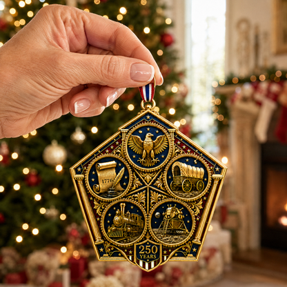 ❤️🔥Last 30pcs🔥🔥 Limited Edition 🔥 2026 America 250th Anniversary Heritage Journey Christmas Ornament 🇺🇸🎄✨