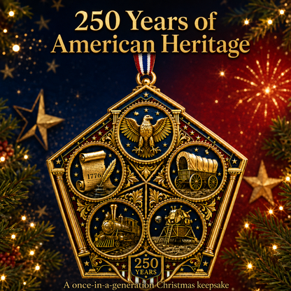❤️🔥Last 30pcs🔥🔥 Limited Edition 🔥 2026 America 250th Anniversary Heritage Journey Christmas Ornament 🇺🇸🎄✨