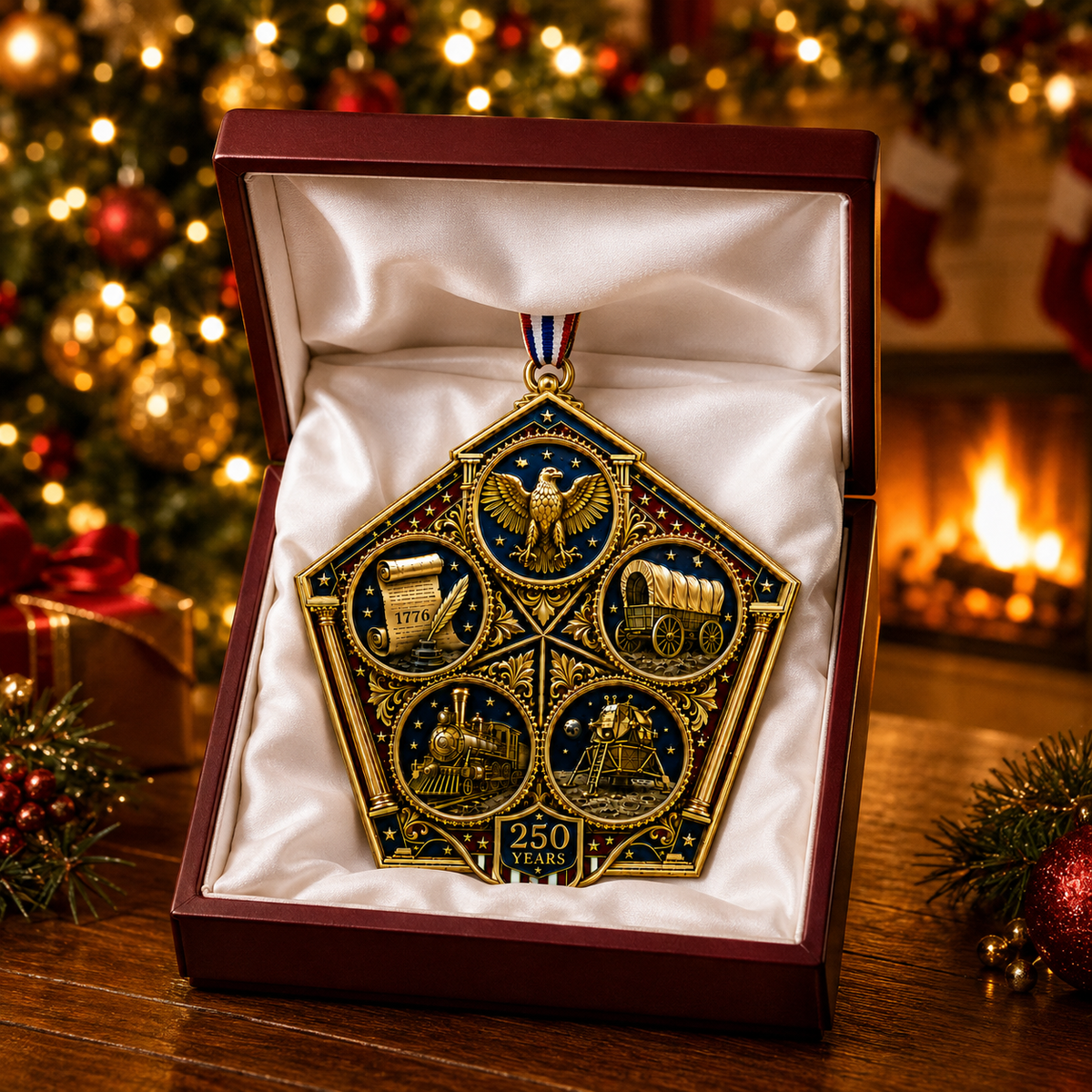 ❤️🔥Last 30pcs🔥🔥 Limited Edition 🔥 2026 America 250th Anniversary Heritage Journey Christmas Ornament 🇺🇸🎄✨