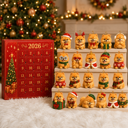 ❤️🎄2026 Pomeranian Christmas Ornament Advent Calendar