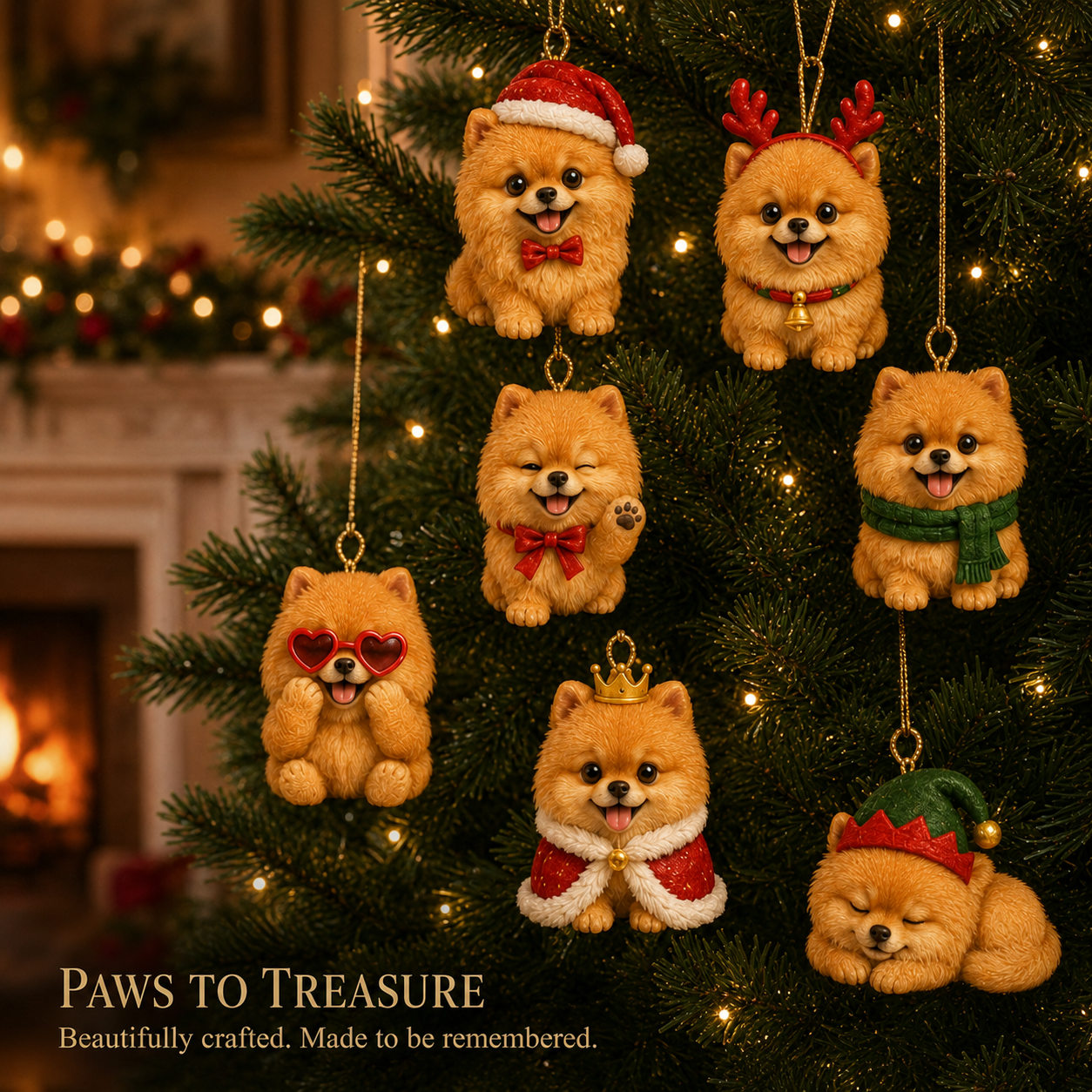 ❤️🎄2026 Pomeranian Christmas Ornament Advent Calendar