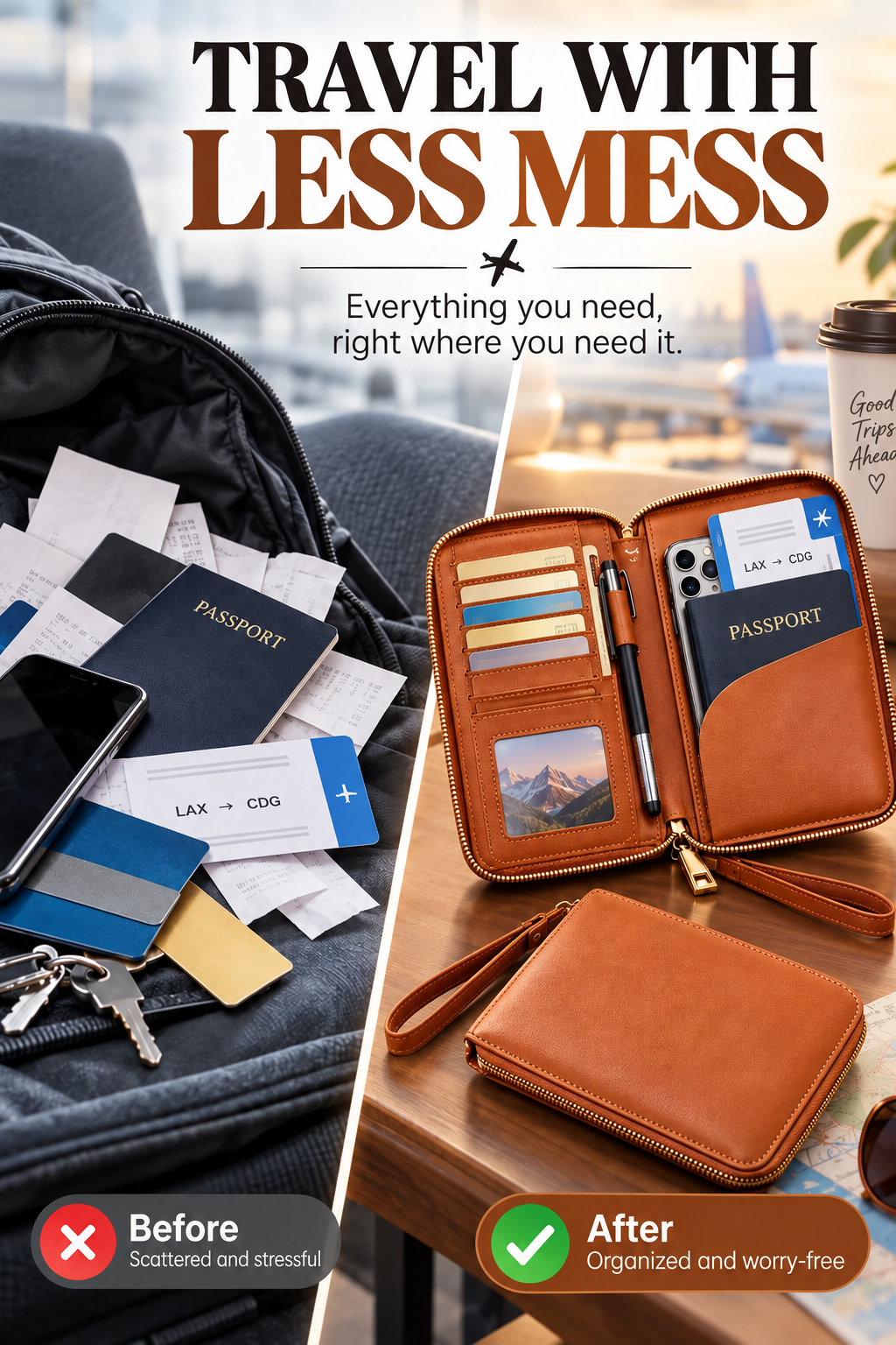 ✈️ Travel Deal – Zipper Passport Organizer 💼 RFID-Blocking Travel Holder for Cards, IDs & Essentials 🔒 - image 2