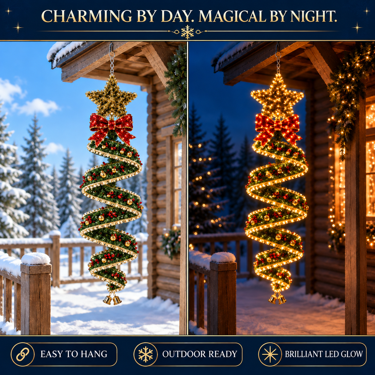 🏡🎄Last day for 50% off🎄Christmas Magic Spiral Hanging LED Light Collection - image 5