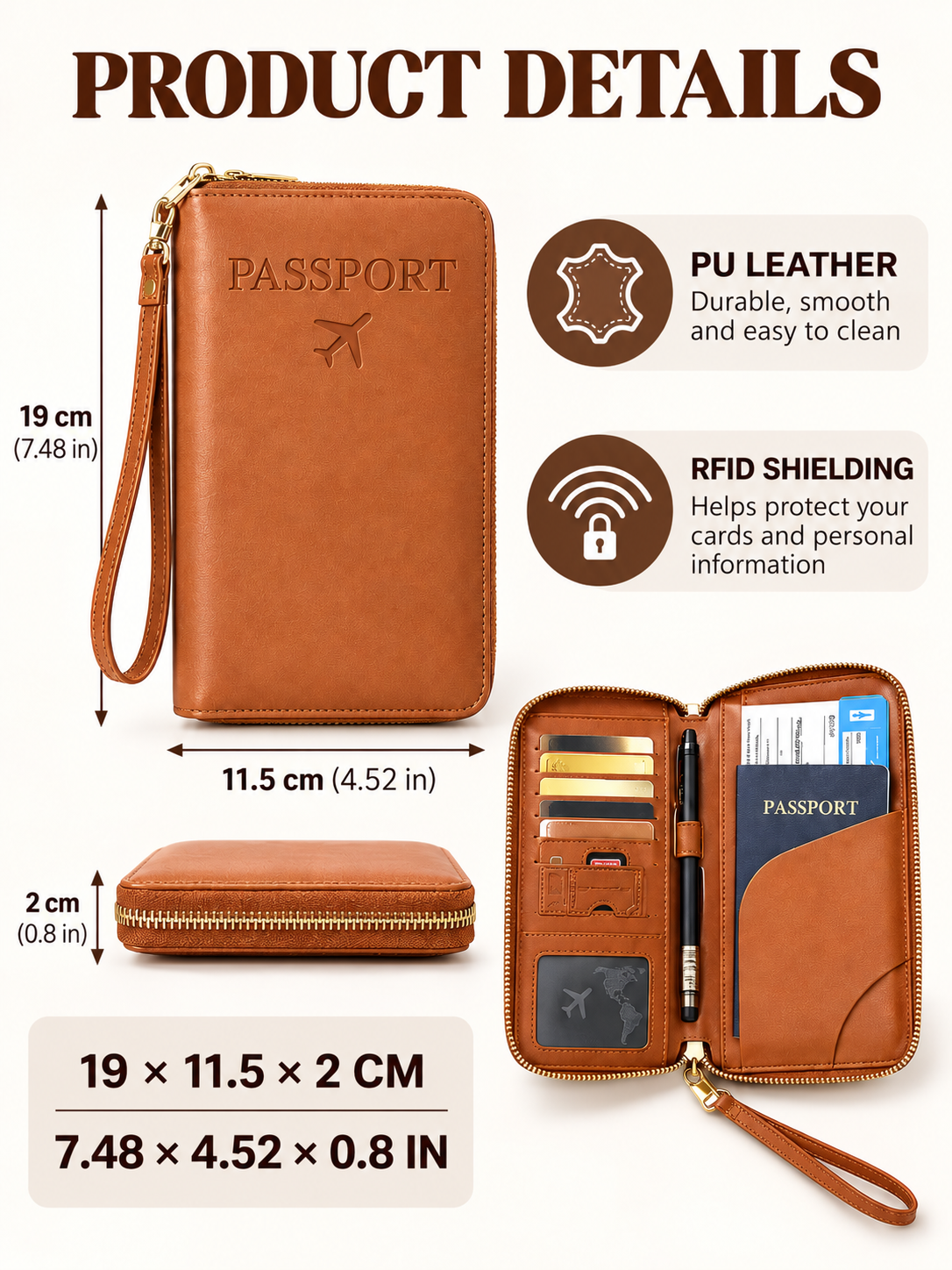 ✈️ Travel Deal – Zipper Passport Organizer 💼 RFID-Blocking Travel Holder for Cards, IDs & Essentials 🔒 - image 8