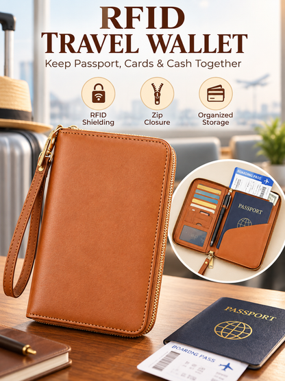 ✈️ Travel Deal – Zipper Passport Organizer 💼 RFID-Blocking Travel Holder for Cards, IDs & Essentials 🔒 - image 1