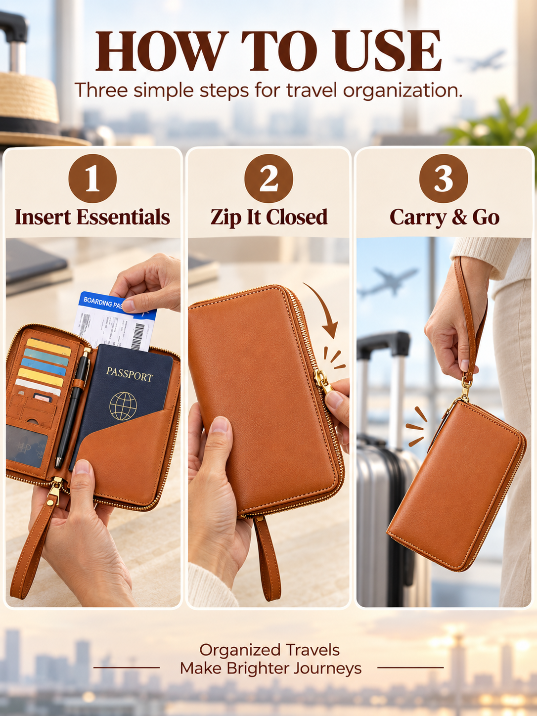✈️ Travel Deal – Zipper Passport Organizer 💼 RFID-Blocking Travel Holder for Cards, IDs & Essentials 🔒 - image 7