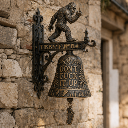 😮🐾Bigfoot Funny Wall Bell – Rustic Sasquatch Doorbell Decor