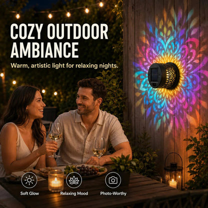 🌀💥Limited Sale Buy 4 Get 2 Free🌞💡Solar Mandala Wall Light Outdoor Garden Fence Projector Lamp Patio Ambient Decor