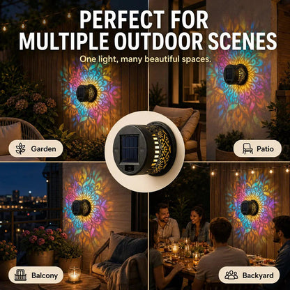 🌀💥Limited Sale Buy 4 Get 2 Free🌞💡Solar Mandala Wall Light Outdoor Garden Fence Projector Lamp Patio Ambient Decor