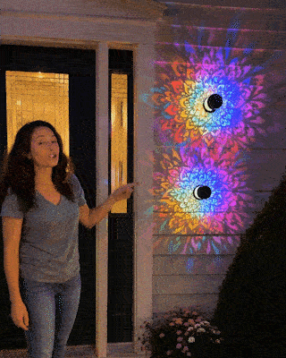🌀💥Limited Sale Buy 4 Get 2 Free🌞💡Solar Mandala Wall Light Outdoor Garden Fence Projector Lamp Patio Ambient Decor