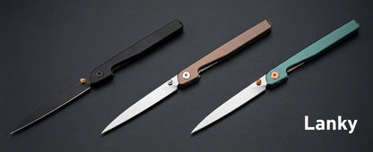 🔥Limited Time Discount 🎉Lanky Liner Lock Front Flipper Knife Black Aluminum Handle