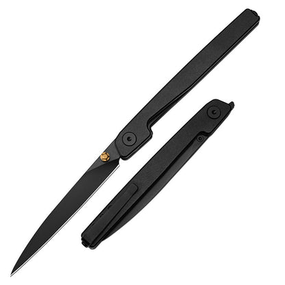 🔥Limited Time Discount 🎉Lanky Liner Lock Front Flipper Knife Black Aluminum Handle