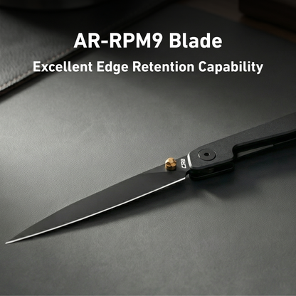 🔥Limited Time Discount 🎉Lanky Liner Lock Front Flipper Knife Black Aluminum Handle