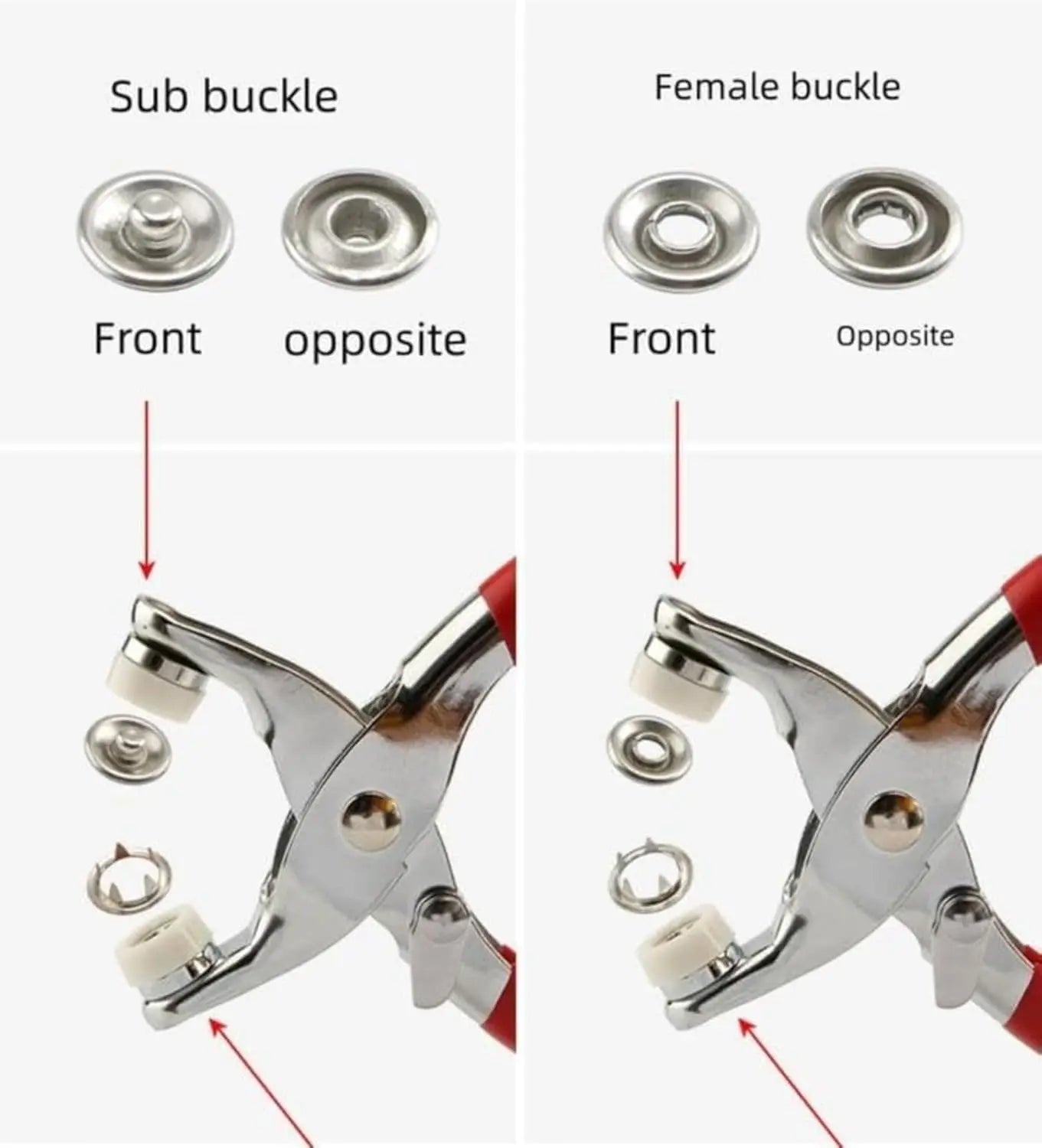 Colored Claw Snap Button Kit | Metal Buckles with Manual Snap Pliers