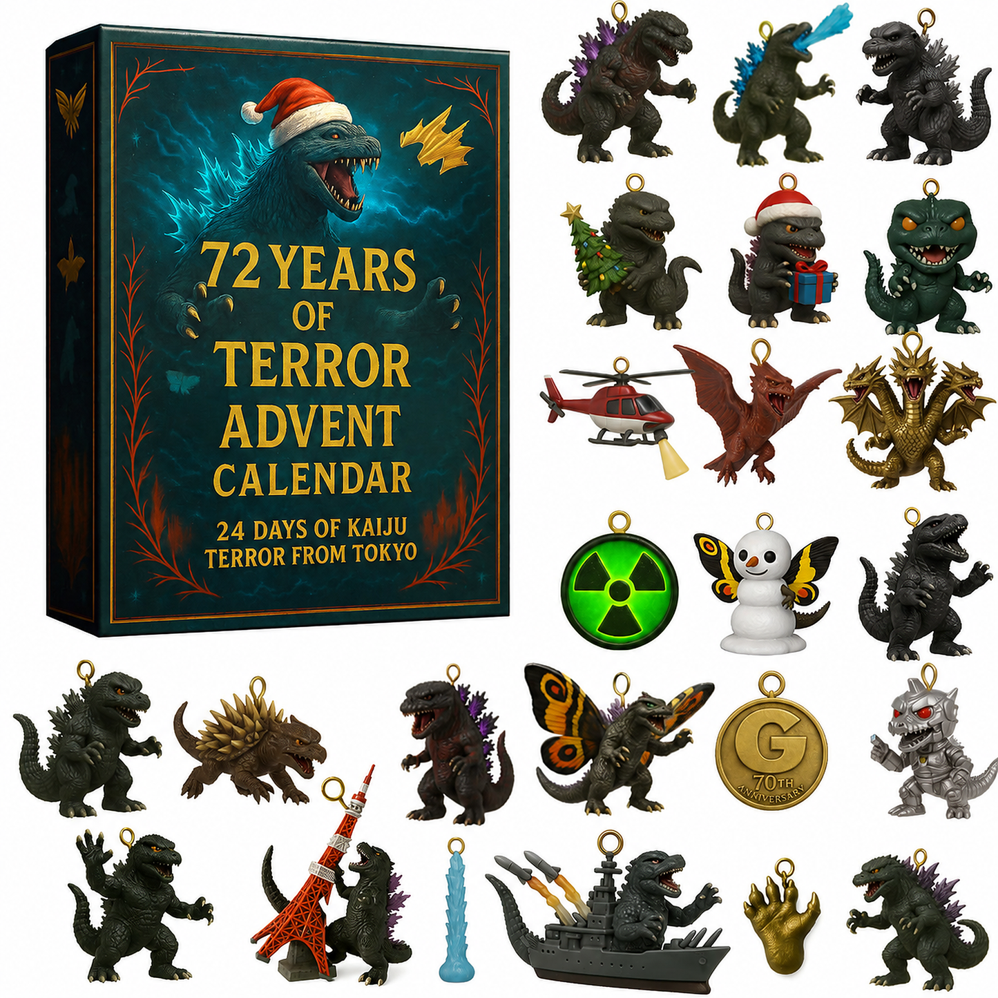 🦖Godzilla Kaiju Advent Calendar, 24-Day Christmas Countdown Calendar