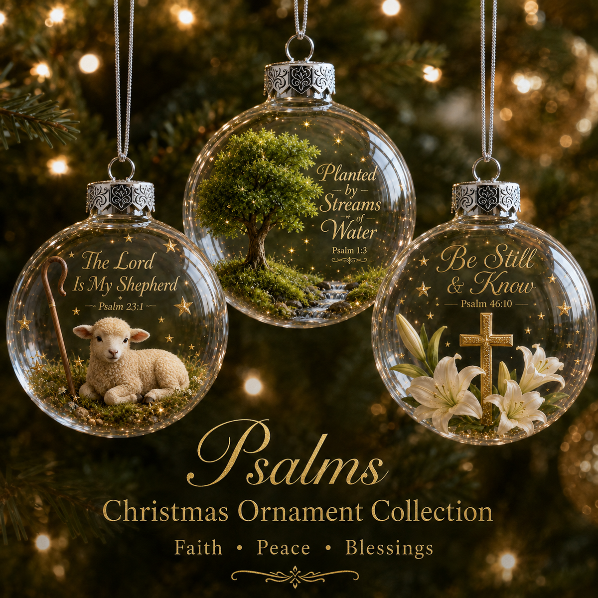 🙏 Psalms Scripture Christmas Ornament – A Beautiful Reminder of Faith 🎄✨ - image 7
