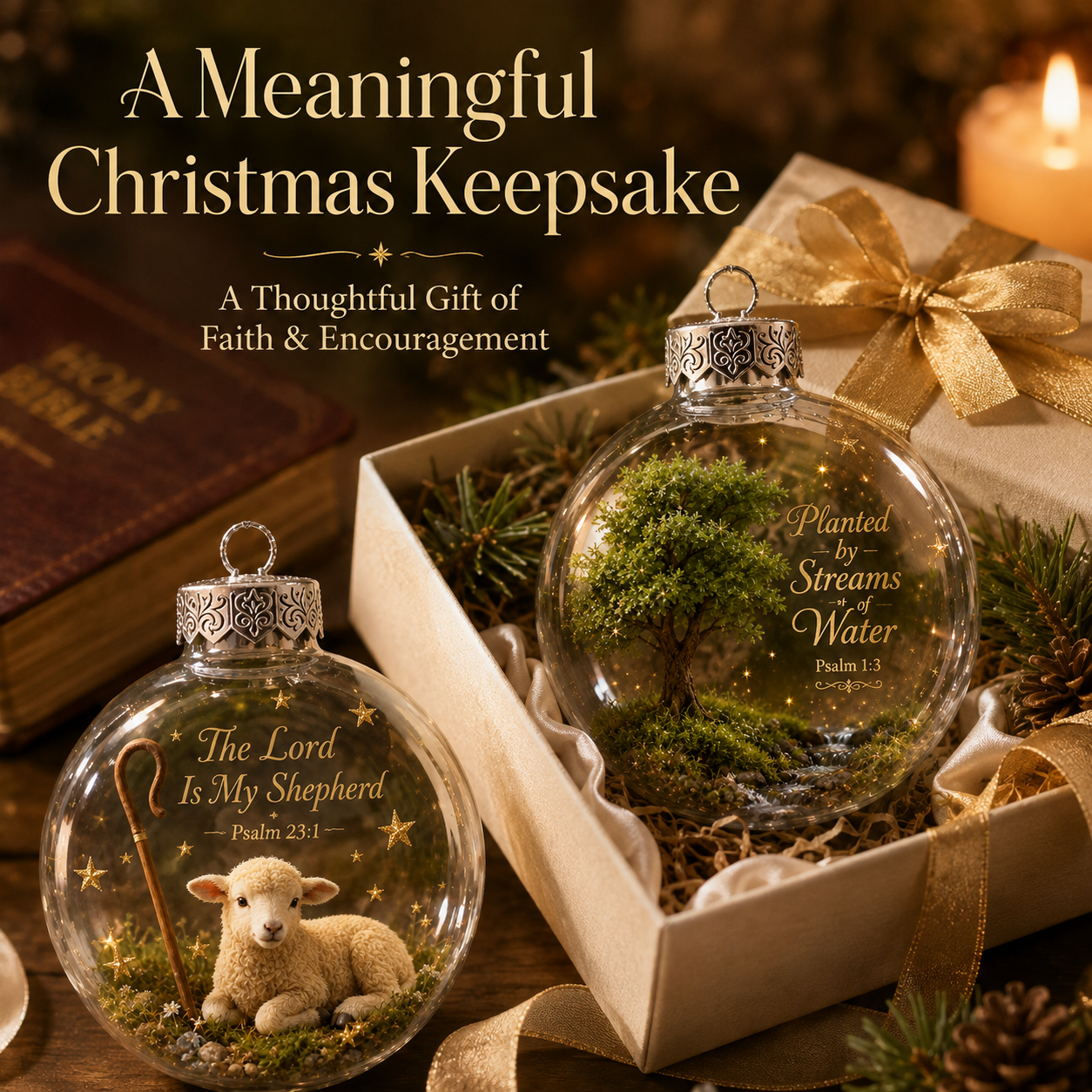 🙏 Psalms Scripture Christmas Ornament – A Beautiful Reminder of Faith 🎄✨ - image 9