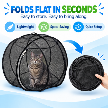 🐱🌿 FreshAir Cat Haven – Pop-Up Mesh Playpen
