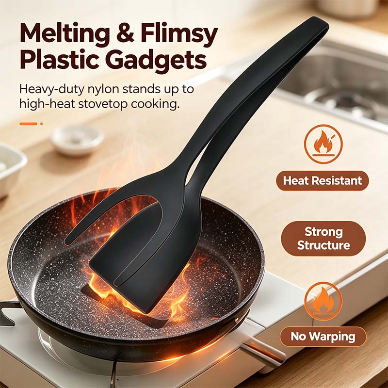 Grip & Flip Spatula Tongs - Sturdy, Durable Non-Stick Egg Flipper & Food Turner🥢 - image 3