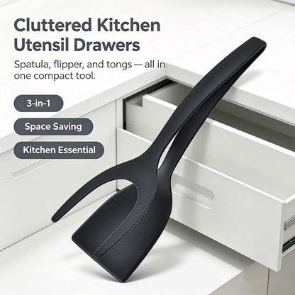 Grip & Flip Spatula Tongs - Sturdy, Durable Non-Stick Egg Flipper & Food Turner🥢 - image 5